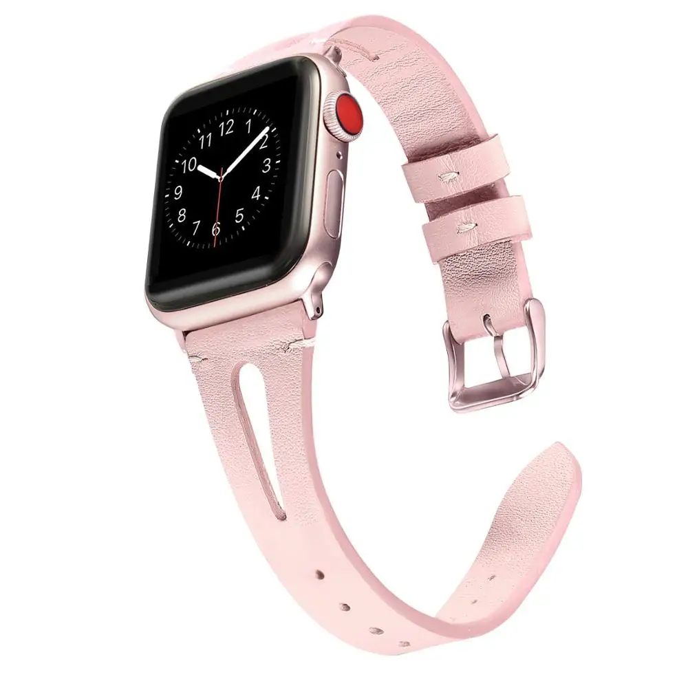 Pink 1 С цветочным узором ремешок для apple watch, ремешок 42 мм, 38 мм, ремешок для наручных часов iwatch, Версия 44 мм 40 мм Series 5/4/3/2/1 кожаный ремешок correa спортивный браслет - Цвет ремешка: Pink 1