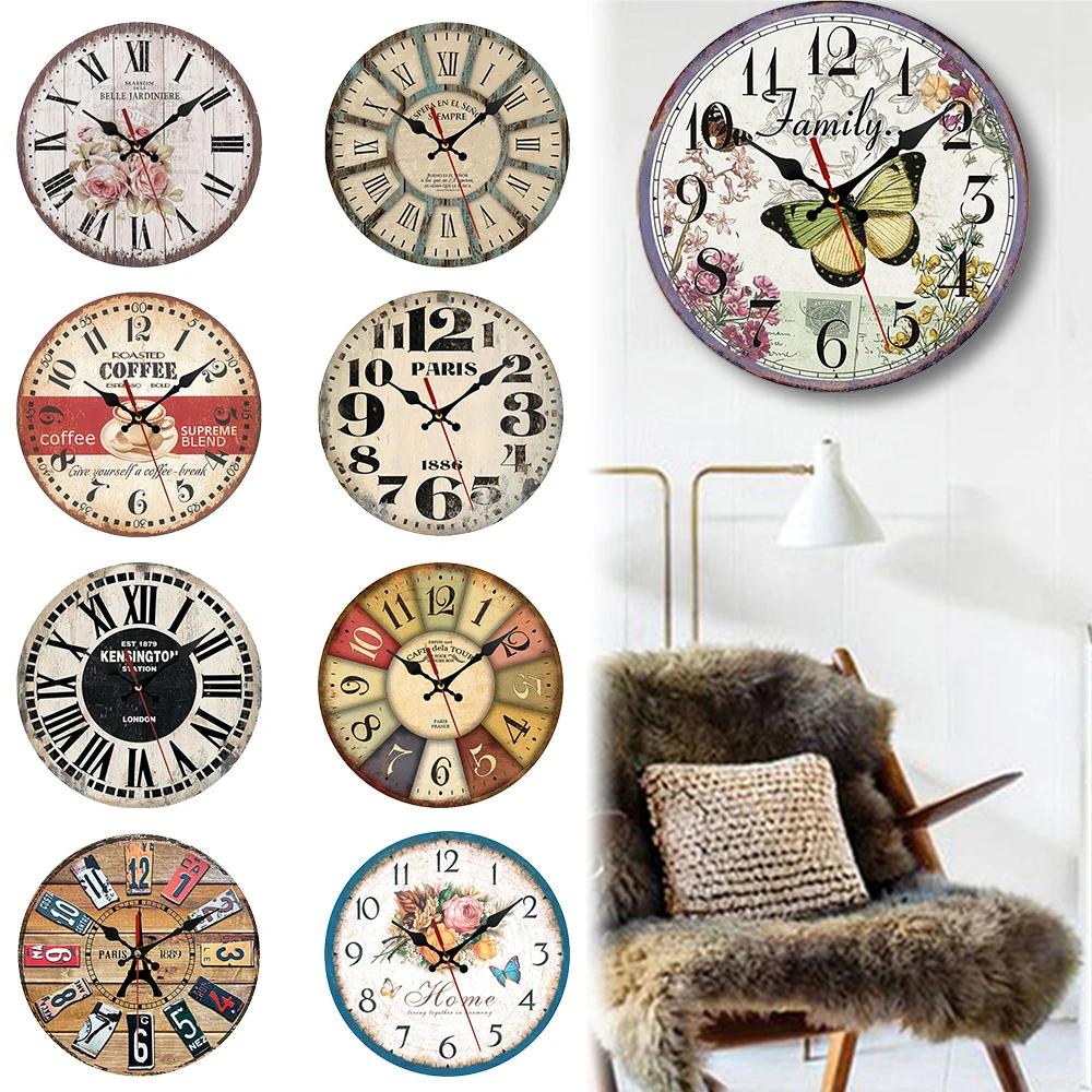 

Retro Wooden 3D Wall Clock Vintage Design Nordic Living Room Decoration Kitchen Clock Art Wall Watch Home Office Cafe Decor