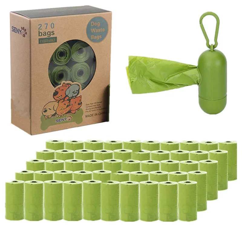 40roll and Dispenser Сумки для собачьих какашек, экологически чистые, для улицы, для дома, для уборки, мешок для мусора, удобные мешки для собачьих какашек 270/690, большое количество - Цвет: 40roll and Dispenser
