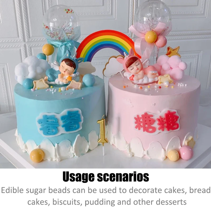 15 г съедобные Оранжевые Бусины Жемчужные украшения для торта жемчужные конфеты