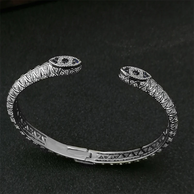 new hot sale in april 925 silver fashion charm bracelet original 11 evil eye cuff bracelet luxury brand monaco womens jewelry free global shipping
