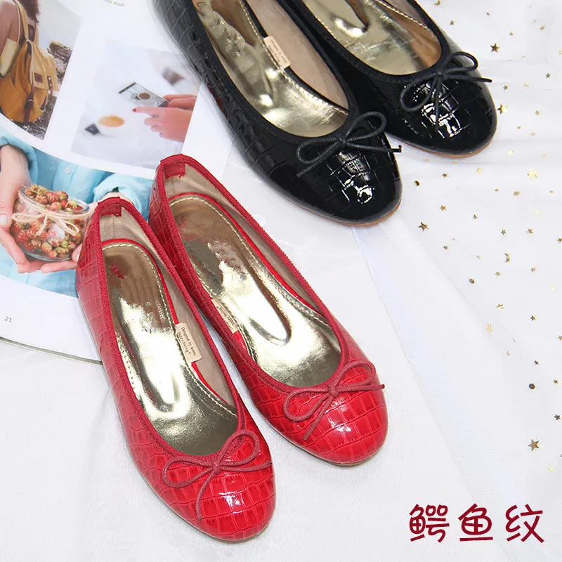 Черные красные свадебные тонкие туфли Женские осенние на плоской подошве с