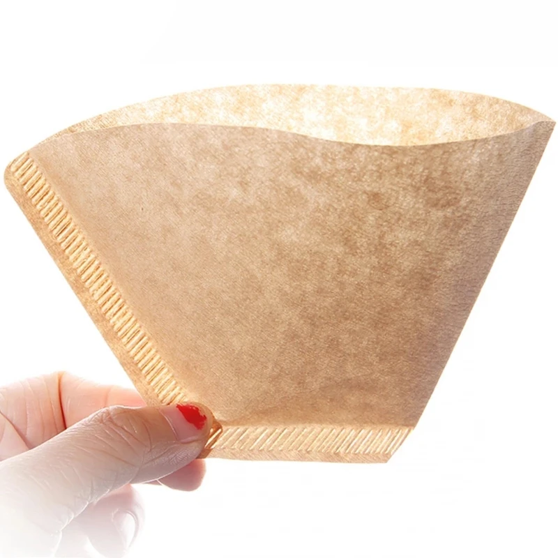 

Cone Shape Disposable Coffee Filter Paper Unbleached Pre-Folded Filter Coffee Maker Strainer Tools