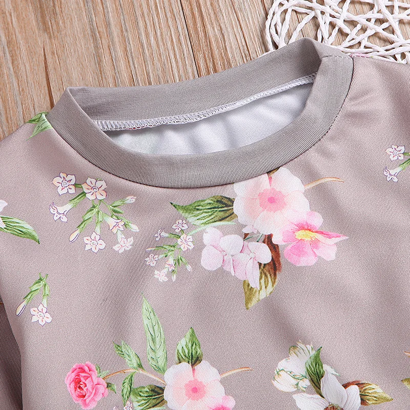 Onegame/комплекты одежды для маленьких девочек Топы с цветочным принтом Толстовка +