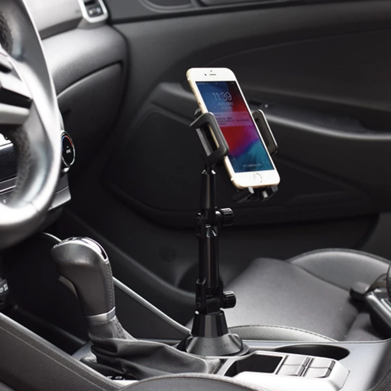 

360 Degree Carbon Fiber Adjustable Angle Car Cup Phone Holder Mount Stand Cradle for 3.5 to 7" Mobile Phone Smartphone GPS
