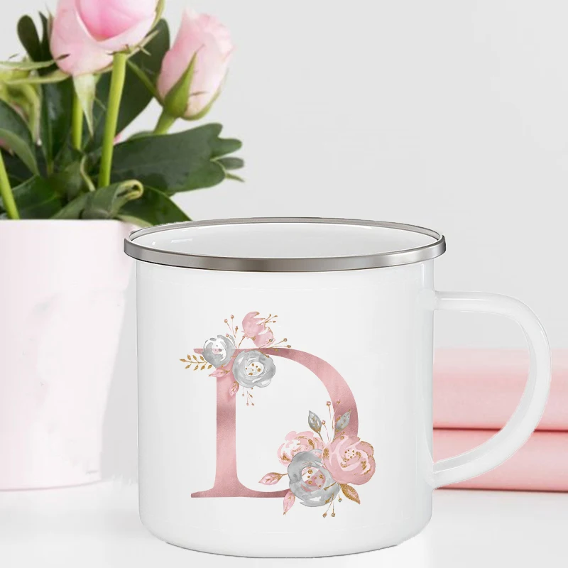 Розовые чашки с буквенным цветочным принтом для девичника виниловые кружки