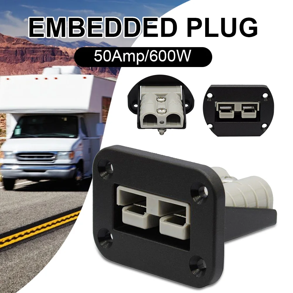 

Flush Mount 50 Amp 600W Connector Kit Mounting Bracket Panel Cover For Anderson Plug For Caravan Camper Boat Truck Car Accessory