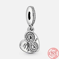 new 925 sterling silver forever friends heart beads charms pendant fit original pandora bracelet necklace jewelry gift for women