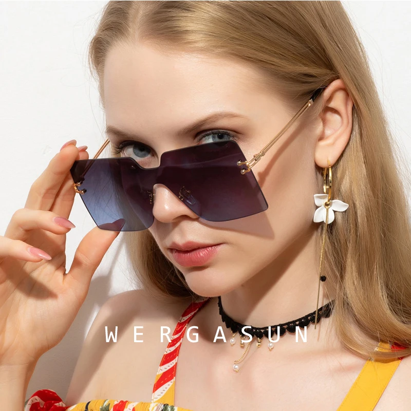 Винтажные большие квадратные солнцезащитные очки WERGASUN 2020 женские модные