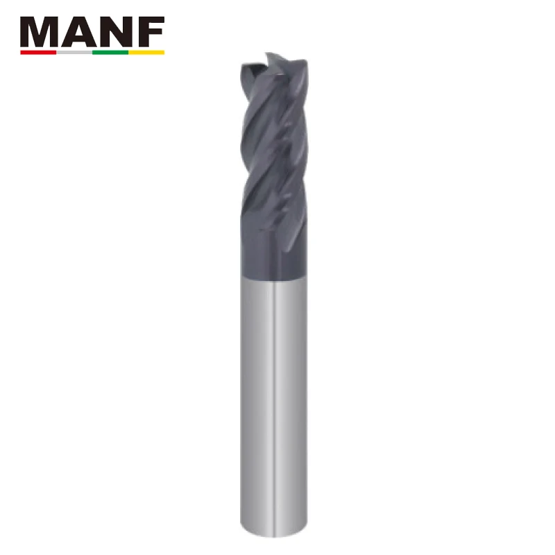 

MANF HRC60 4 Flute 1mm 3mm 6mm Round Ball Nose Solid Carbide End Mills Metal Tungsten Carbide Spiral Groove End mill For Mold