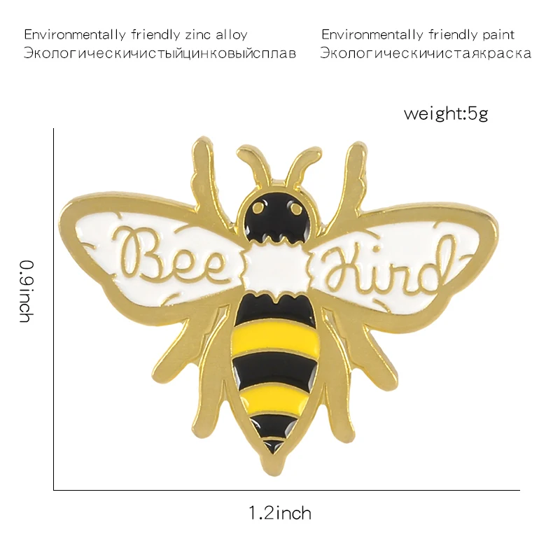 Be kind эмалированная булавка в виде пчелы трудолюбивые медовые броши значки на - Фото №1