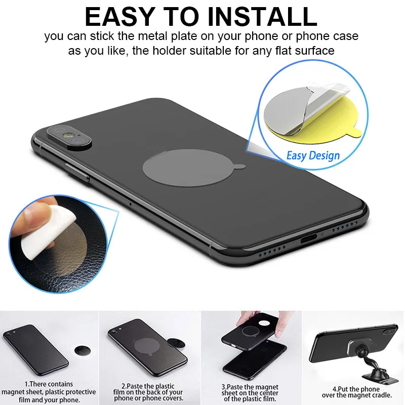 

Sticking Magnetic Car Phone Holder Double Head 360 Degree Strong Magnet Holder Phone Magnet Phone Holder For iPhone12 Pro Max