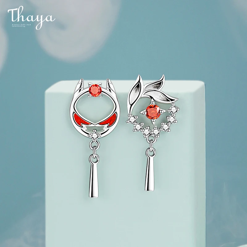 Thaya Аутентичные серьги из стерлингового серебра S925 пробы красные с масляным