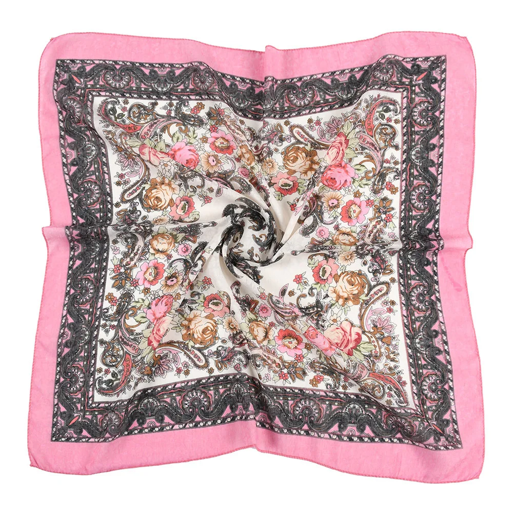 

Russian Style Women Square Scarf 70*70 Paisley Printed Bandana Shawl Ladies Retro Foulard Handkerchief Hijab Head Scarves