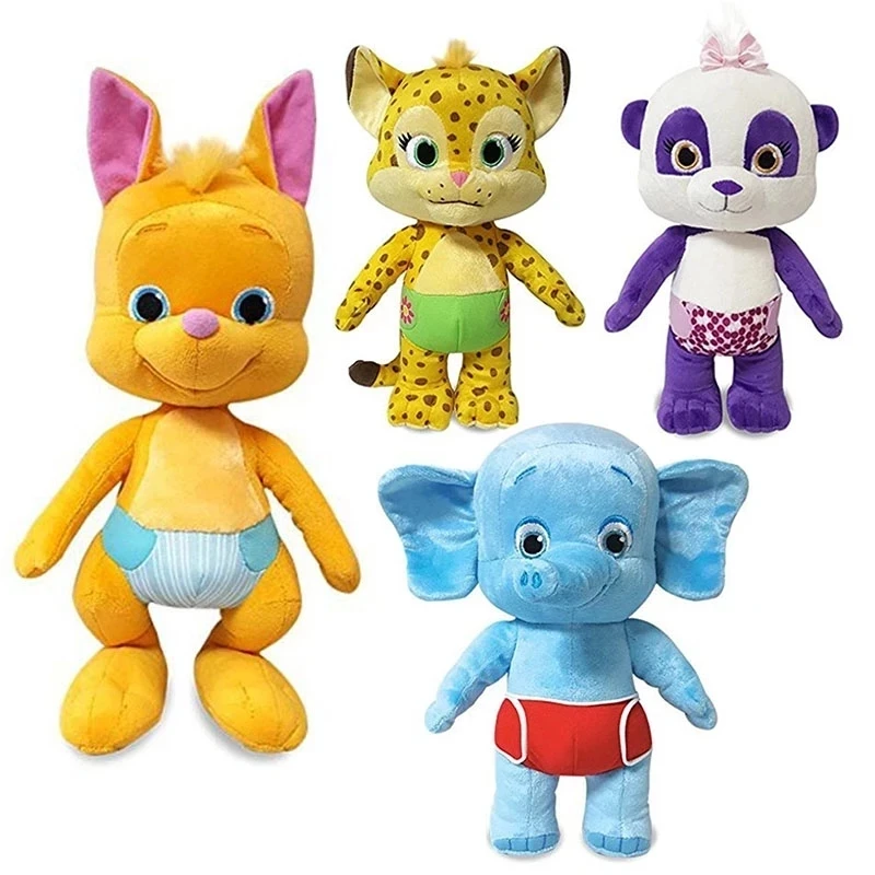 

4pcs/set Word Party Plush Toy Lulu, Bailey Franny Kip Panda Elephant Wallaby Stuffed Animals Doll 25cm