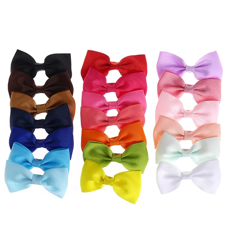 

20Pcs Baby Girl Kids Hair Bow Boutique Alligator Clip Grosgrain Ribbon Bowknot