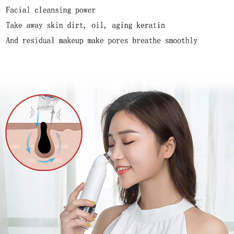

Small Bubble Cleaner with Water Cycle Cleaning Vacuum Blackhead Remover Shrink Pores Electric Facial Cleansing Device