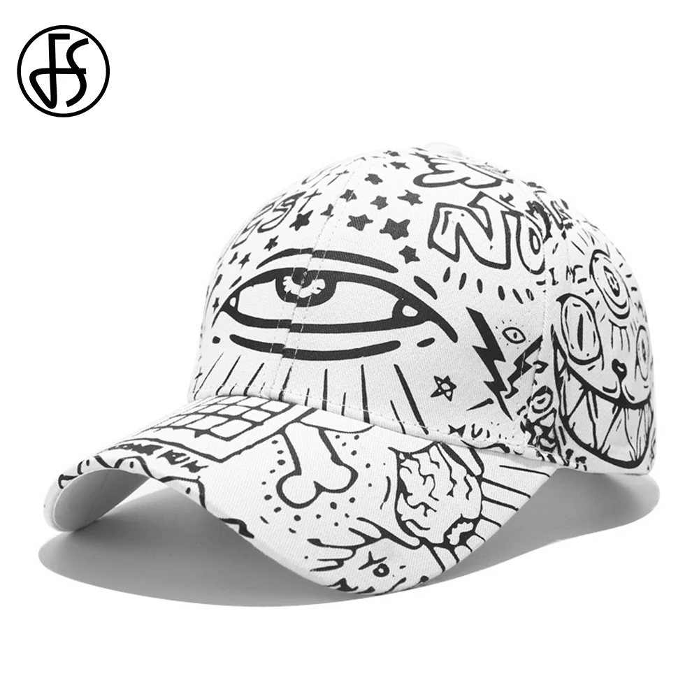 FS модная кепка в стиле хип-хоп с принтом Белый глаз для мужчин и женщин Летняя
