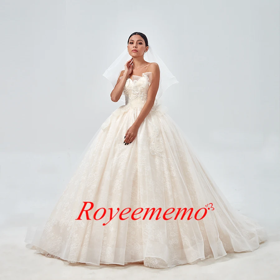 Дизайн Новое свадебное платье Vestido De Noiva поезд на заказ размера плюс свадебное Тюлевое платье для свадьбы