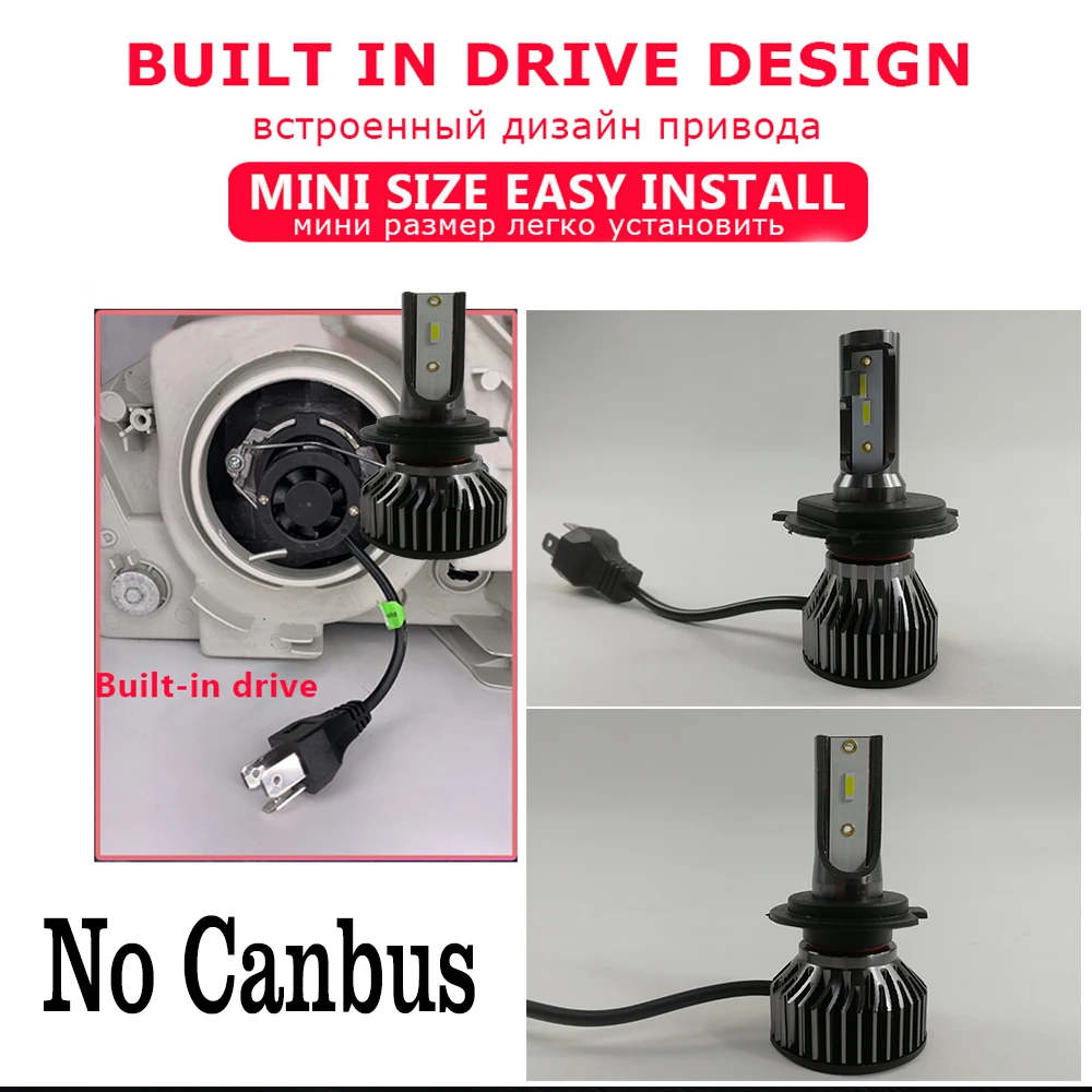ZTZPIE 80 Вт 12000LM 6000K 9005/HB3 9006/HB4 H3 H1 H8 H7 H4 H11H9 Led автомобилей головной светильник со
