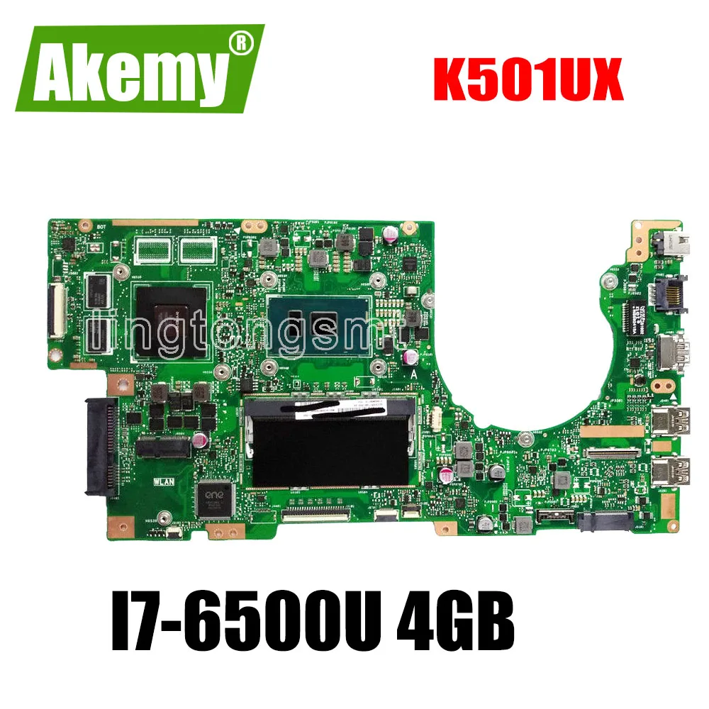 Akemy K501UX материнская плата для ноутбука For Asus K501UB K501U K501 Teste Оригинал DDR3 4g RAM I7 6500U GTX950M
