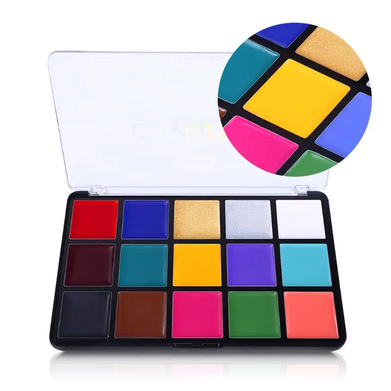 

15 Colors Face Body Painting Tattoo Non Toxic Oil Paint Halloween Party Makeup 1XCB