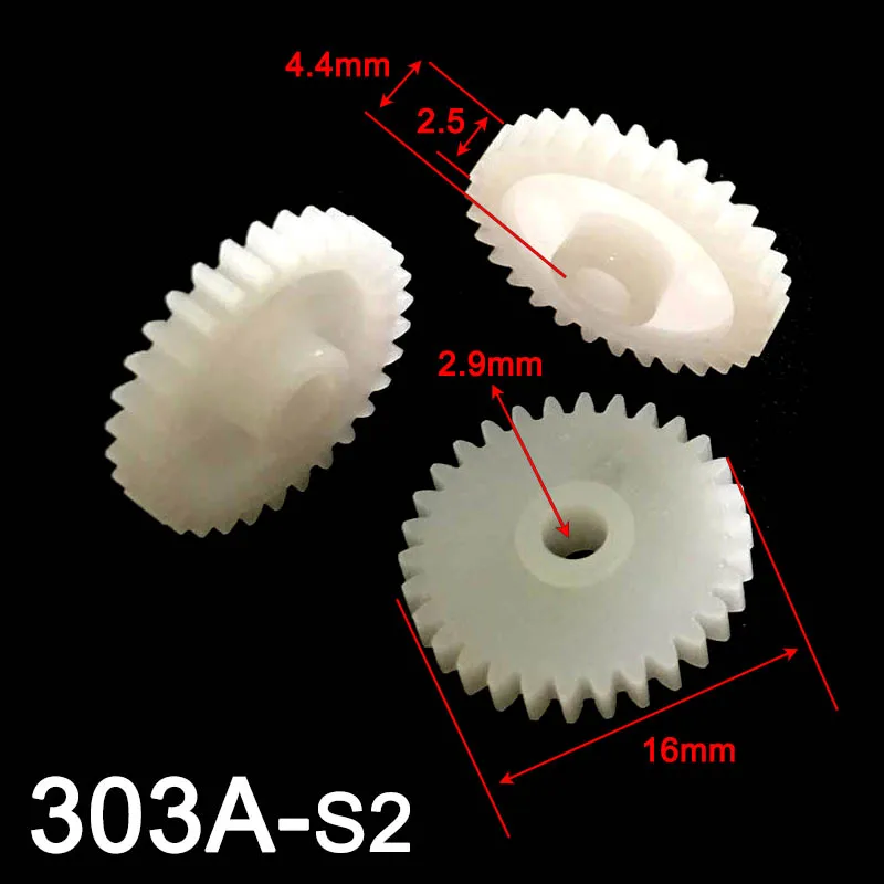 

30 Teeth 0.5M 16mm Diameter gear hole= 2mm/ 2.5mm/ 3mm Shaft Tight POM Plastic Pinion Toy Model DIY Parts 302A 302.5A 303A
