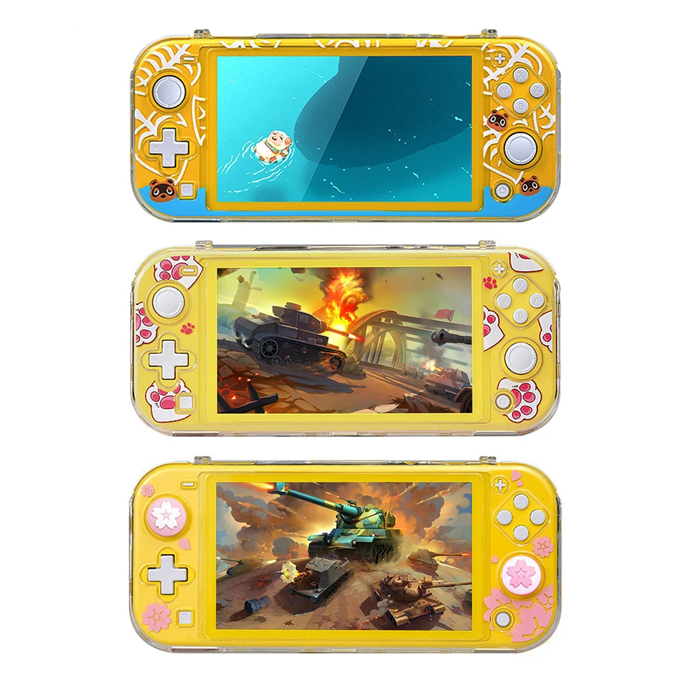 

Защитный чехол с полным покрытием для игровой консоли Nintendo Switch Lite, прозрачный, кристально жесткий, ударопрочный чехол с защитой от отпечатк...