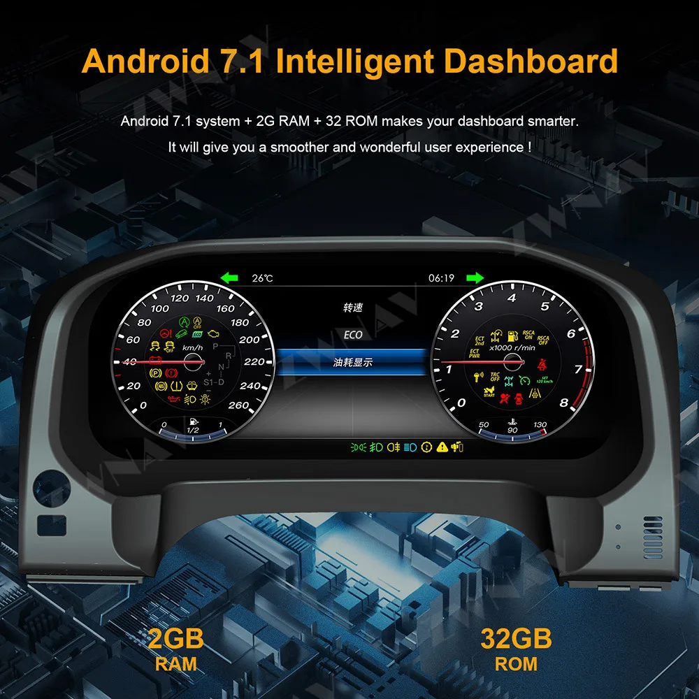 Автомобильный инструмент дисплей приборной панели экран Android 9,0 Автомобильный gps навигатор для TOYOTA LAND CRUISER Prado 2010- мультимедийный плеер