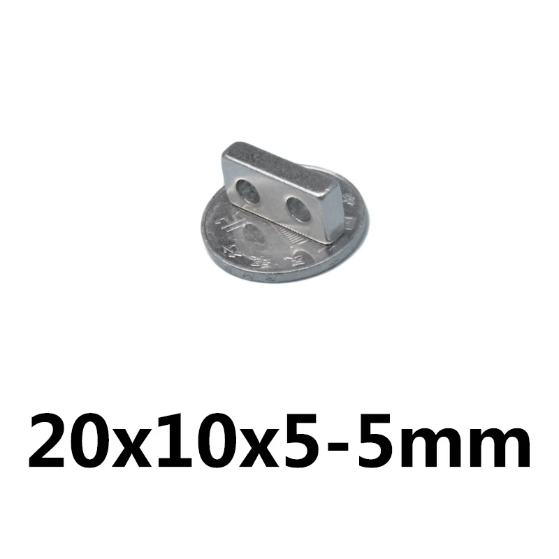 

20/30/50 шт 20x10x5-5мм N35 мощный блок магнитное потайное отверстие 5 мм постоянный магнит Супер неодимовые магниты 25*10*5-5 мм