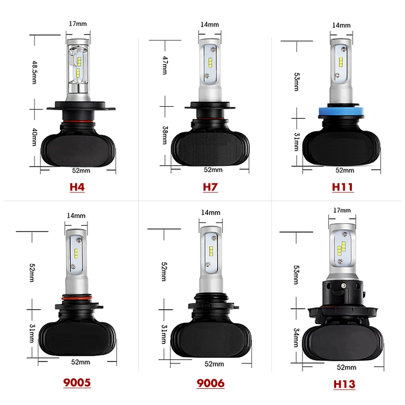 Oslamp H4 Hi короче спереди и длиннее сзади) автомобиль светодиодный лампы для