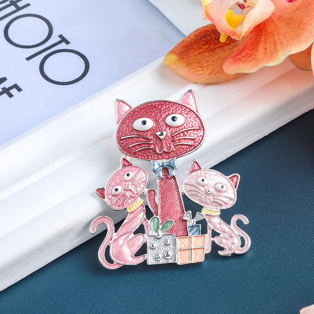 MeiceM красочная эмалированная Милая кошка Магнитная Пряжка Брошь шерстяная одежда