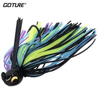 goture fishing lure premium swim jig with soft silicone skirt 3d eyes and mustad hook