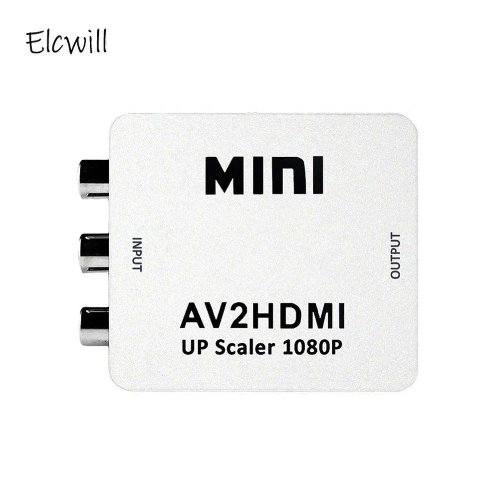 Mini AV to HDMI-compatible Video Converter Box RCA CVBS Adapter for HDTV TV PS3 PS4 PC DVD Xbox Projector | Электроника
