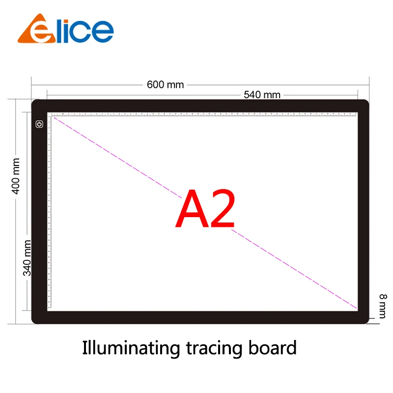 A2 Eliceแท็บเล็ตLEDดิจิตอลLight Padกล่องภาพวาดTracingแผงคัดลอกอิเล็กทรอนิกส์Artภาพวาดตาราง