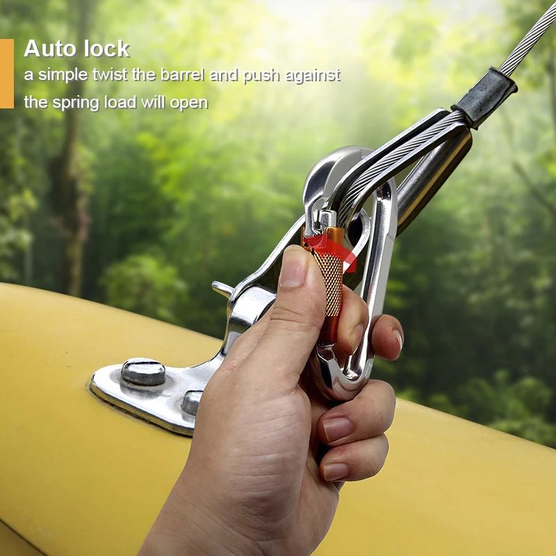 Автоматическая блокировка 25KN авиационный алюминиевый карабин для скалолазания d