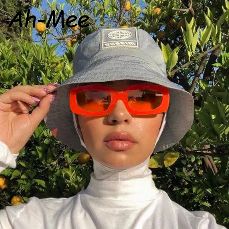 

Rectangle Sunglasses Women Vintage Brand Designer Square Wide Temples Punk Sun Glasses Shades Female UV400 Oculos