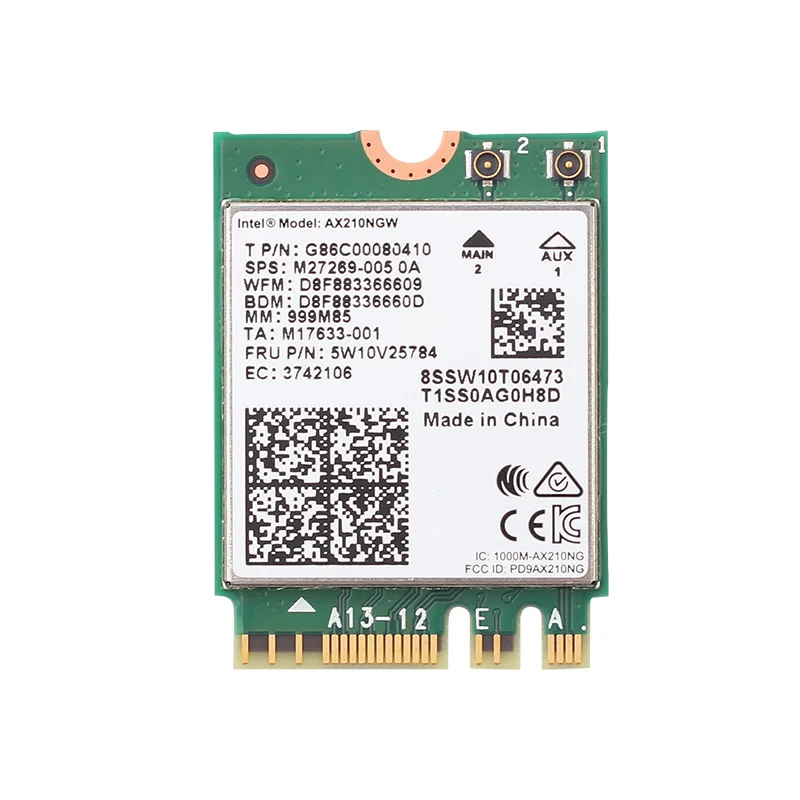 Мини PCI-E Wifi 6E адаптер Intel AX210 Bluetooth 5 2 6 карт 4G ГГц беспроводной 3000 Мбит/с AX210NGW 802.11ax/ac