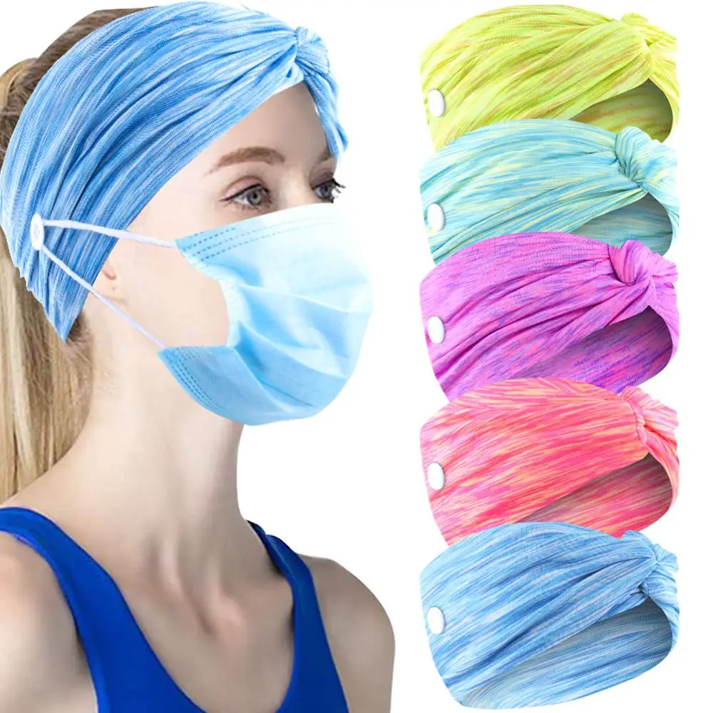 

Button Headband Running Headband Black Sweat Band Yoga Headgear Solid Headband Headscarf Headband Hair Accessories