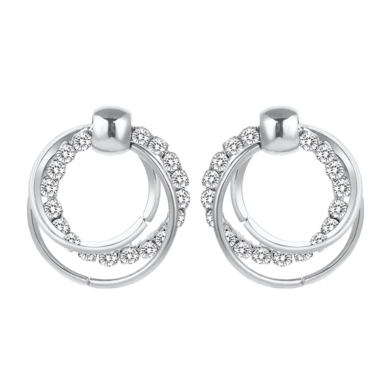 CARTER LISA новые модные изысканные круглые серьги гвоздики с тройным кольцом