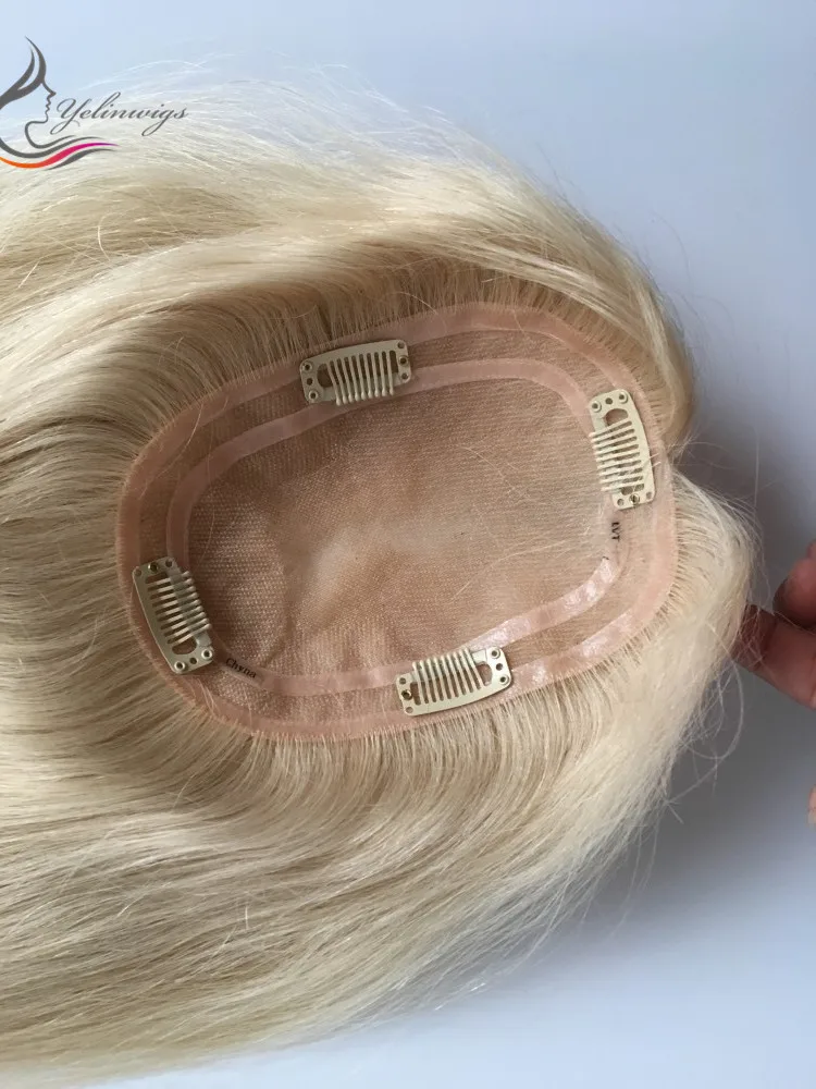 Естественный вид человеческие волосы еврейский Топпер высшее качество