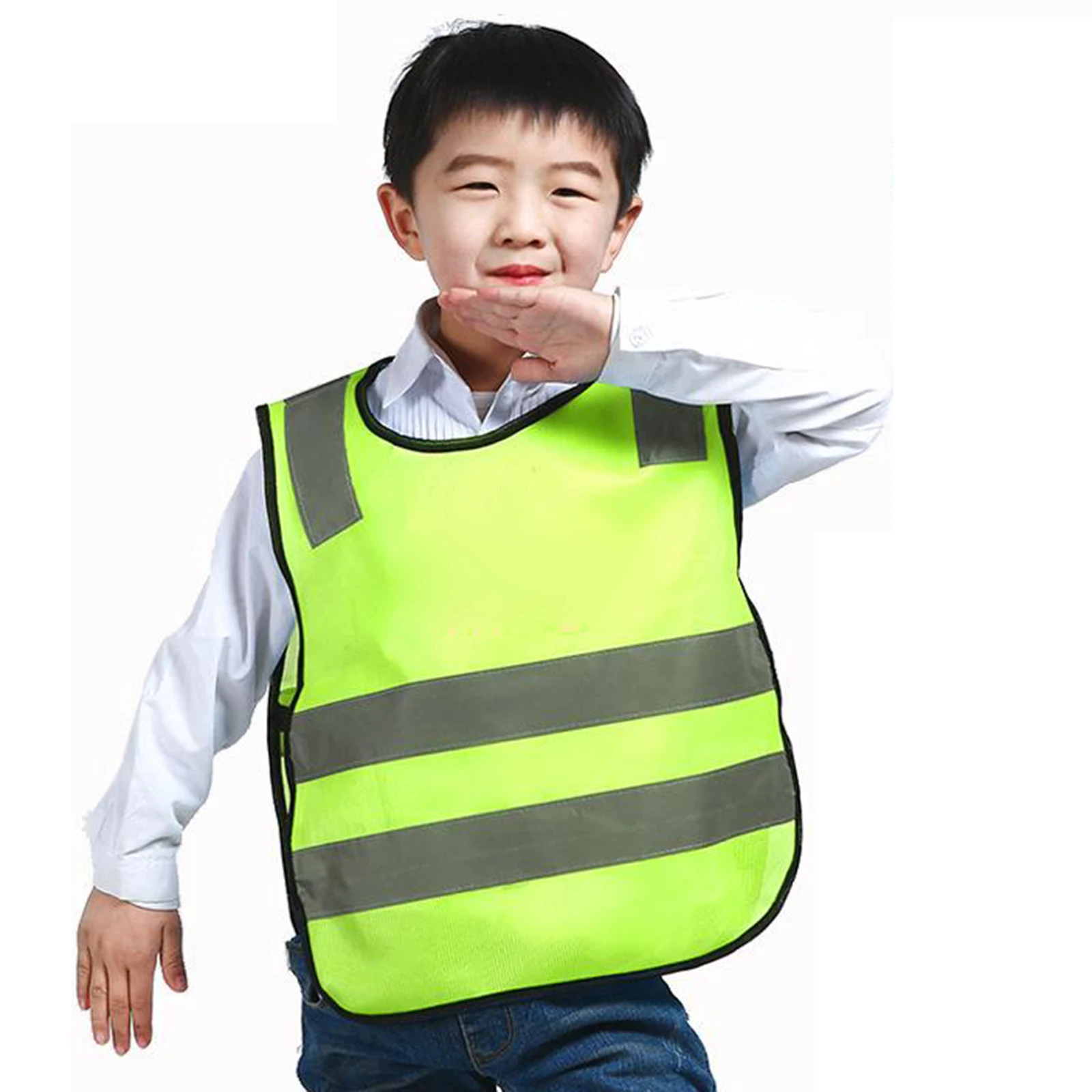 Hi Vis детей светоотражающий жилет куртки флуоресцентная движения работа