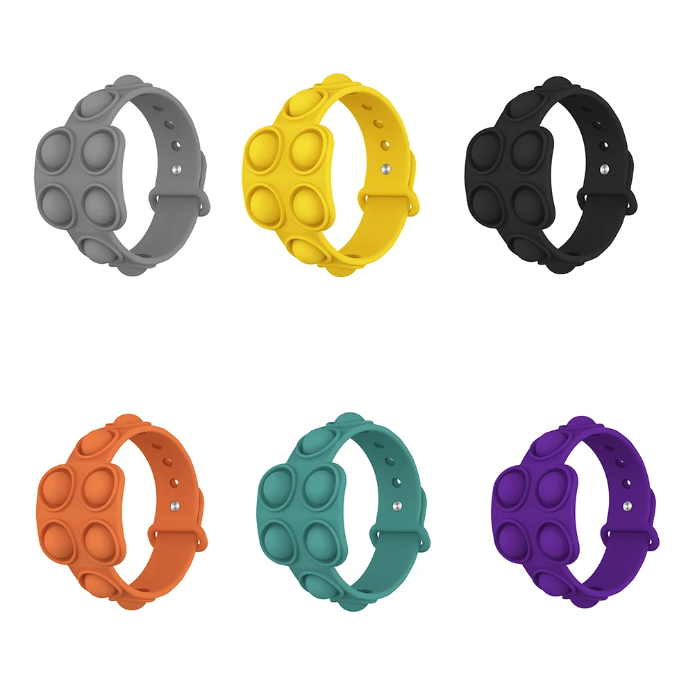 

Decompression Bracelet Press Bubble Fidget Toys Rainbow Color Wristband Antistress Sensory Toys for Children Push Figet Toy
