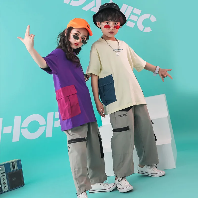 Женские танцевальные костюмы в стиле хип хоп для девочек и мальчиков уличная