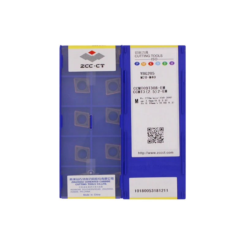 CCMT09T308-EM YBG205 оригинальные ZCC.CT карбидные вставки токарные инструменты 10 шт./лот |