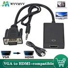 Переходник VGAHDMI, Full HD 1080P, с аудиовыходом, для ПК, ноутбуков, проекторов HDTV