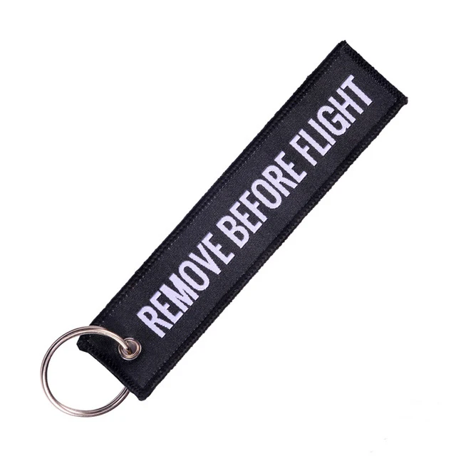 Black Remove Before Flight тканые автомобильный брелок для ключей с вышивкой брелок для ключей из цинкового сплава, цинковый сплав мотоцикла ключи для автомобиля(я тебя люблю), креативная авто аксессуары 1183266 - Название цвета: Black