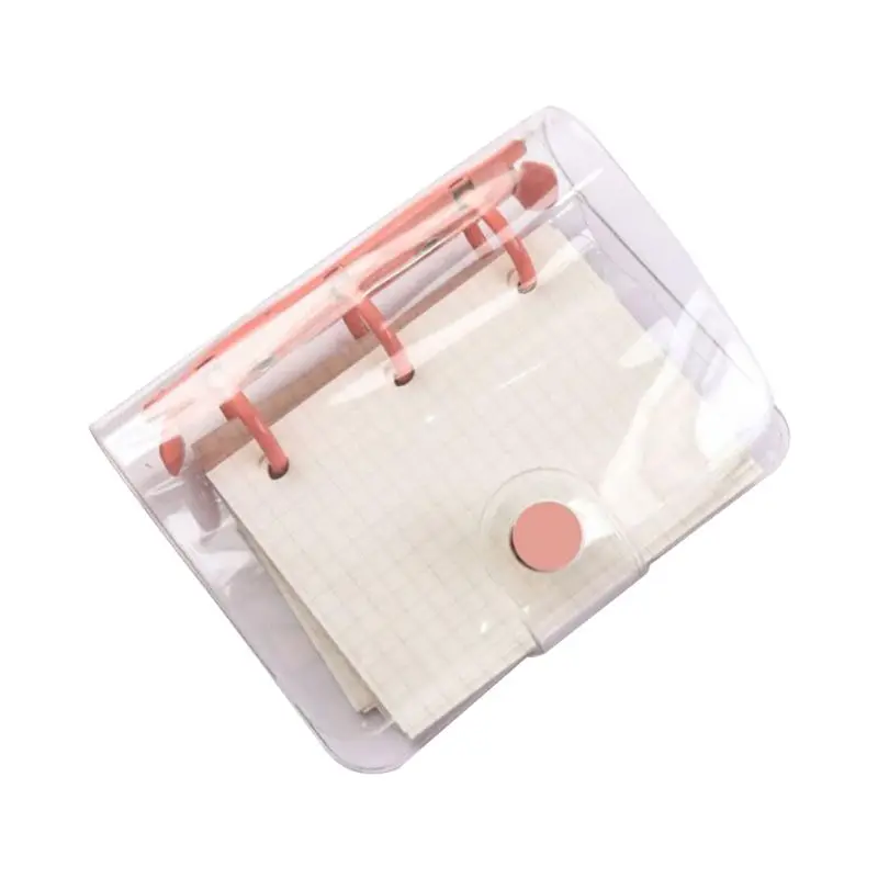 

3 Holes Mini PVC Loose Leaf Transparent Diary Notebook Pocket Traveler Planner G92E