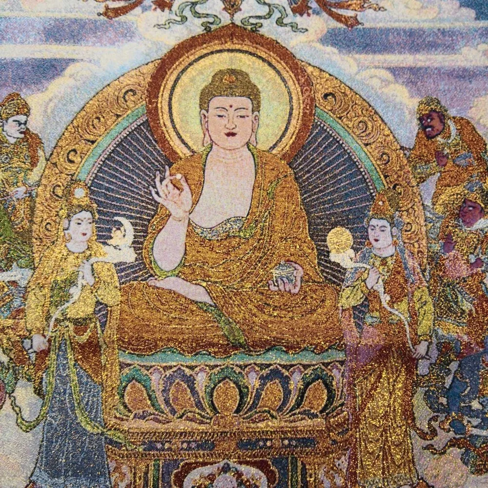36-дюймовая тибетская шелковая вышивка Непал медицина картины Thangka семейная
