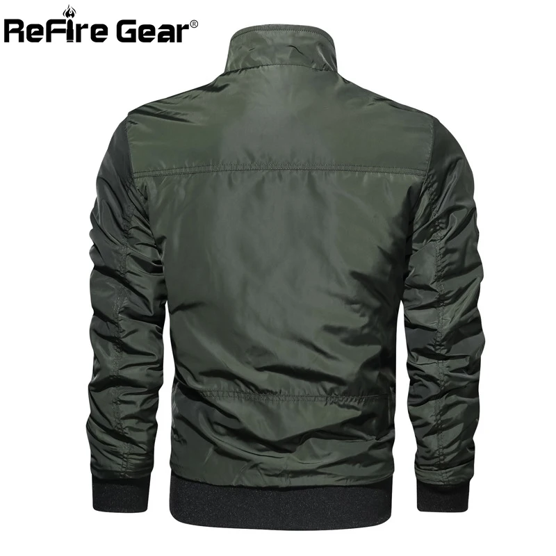 ReFire gear военный бомбардировщик куртки мужские осенние теплые милитари, камуфляжная куртка пилота Повседневная винтажная плюс размер толстое хлопковое пальто